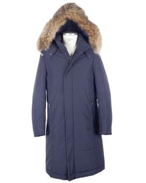 Made In Italy Blue Wool Men's Jacket