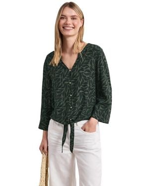 Street One Bicolour Viscose Blouse - Green