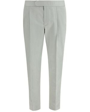 Brioni White Linen Casual Trousers - Grey