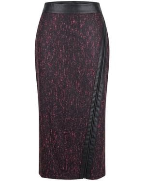 Trussardi Black Wool Skirt - Purple