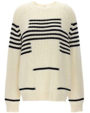 Loewe Wool Blend Striped Jumper - Natural