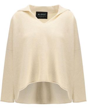 Alanui Beige Cashmere Polo Shirt - Natural