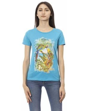 TRUSSARDI ACTION Light Blue Cotton T