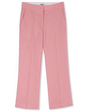 MSGM Multicolor Viscose Casual Pants - Pink