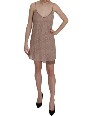 Pink Memories Beige Spaghetti Strap A - Pink