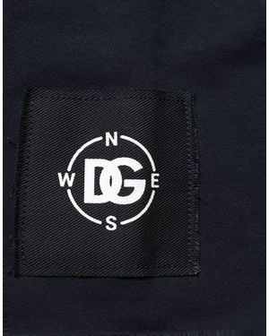 Dolce & Gabbana Dark Logo Cotton Sweatshirt Jumper Clothing - Blue