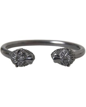 Nialaya Black Rhodium Lion Bangle Bracelet - Multicolour