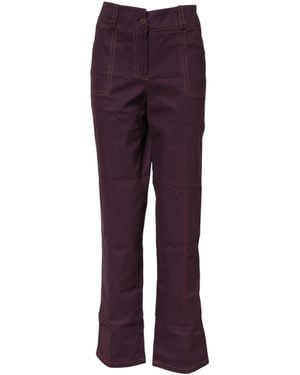 Bencivenga Purple High Waisted Tapered Trousers