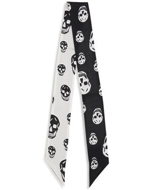 McQueen Black Silk Scarf