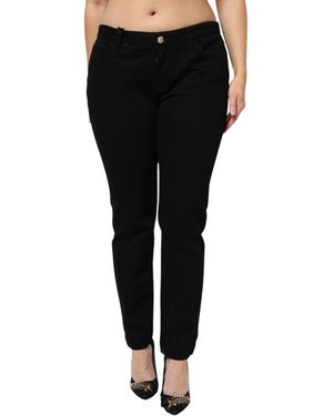 Dolce & Gabbana Black Cotton Low Waist Skinny Denim Jeans
