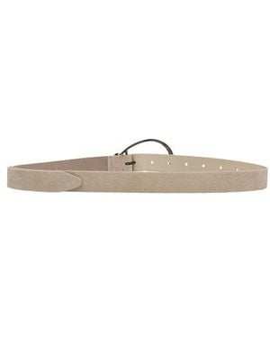 Brunello Cucinelli Beige Leather Regular Belt - White