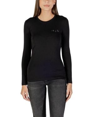 ARMANI EXCHANGE Black Cotton Long Sleeve T