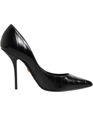Dolce & Gabbana Black Leather Stiletto High Heels Court Shoes Shoes