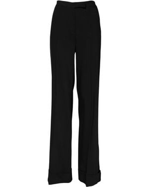 Dolce & Gabbana Black Wool High Waist Flared Trousers