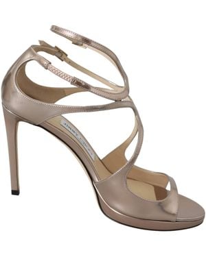 Jimmy Choo Ballet Liquid Mirror Leather Sandals - Metallic