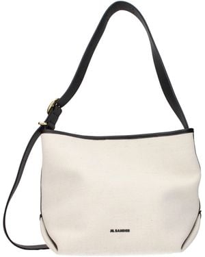 Jil Sander Beige Fabric Crossbody Bag - Natural