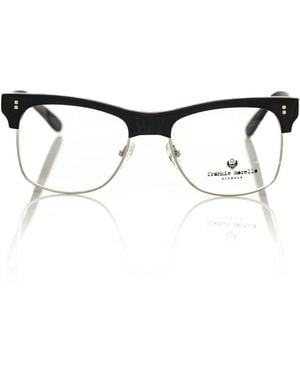 Frankie Morello Sleek Clubmaster Metal Frame Eyeglasses - Black
