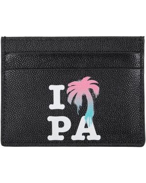 Palm Angels Black Leather Cardholder