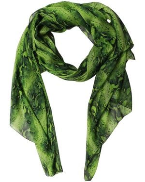 Dolce & Gabbana Green Black Printed Silk Sheer Stole Scarf
