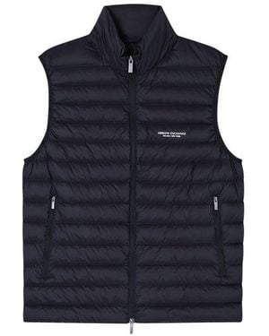 ARMANI EXCHANGE Black Polyamide Sleeveless Jacket - Blue