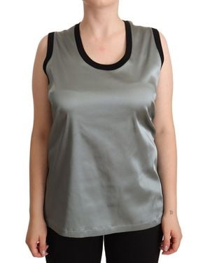Dolce & Gabbana Elegant Sleeveless Blouse - Gray