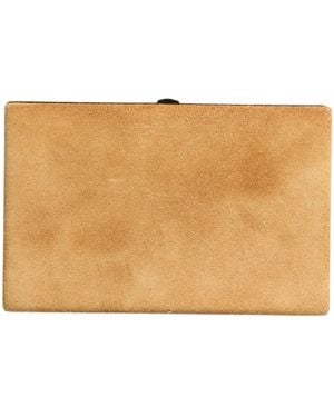 Dolce & Gabbana Beige Velvet Calf Leather Clutch Evening Purse Bag - Natural