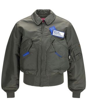 GR10K Bicolor Nylon Bomber - Green