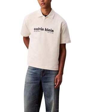 Calvin Klein White Cotton Polo Shirt - Multicolour