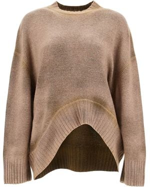 The Attico Pullover Asimmetrico In Lana E Cashmere - Brown