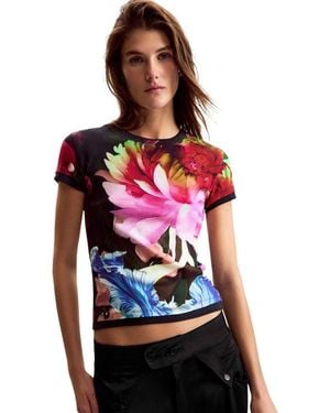 Desigual Blue Cotton T - Red