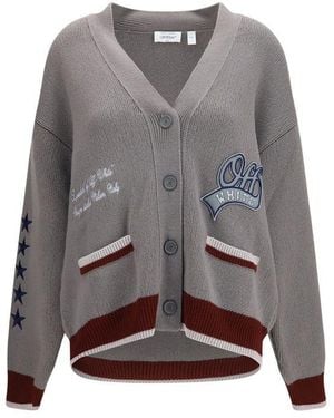 Off-White c/o Virgil Abloh Wool Oves Aries Cardigan - Grey