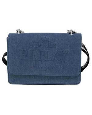 Replay Blue Polyester Shoulder Bag