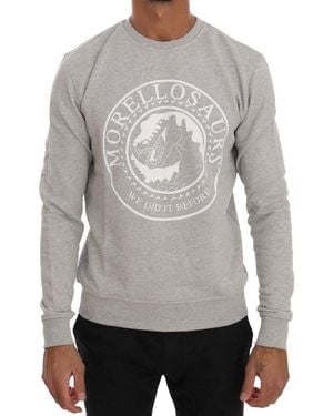 Frankie Morello Chic Morellosaurs Crewneck Cotton Jumper - Grey