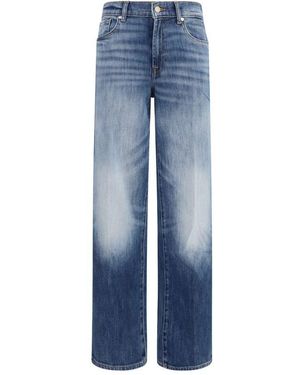 7FOR Blue Cotton Straight