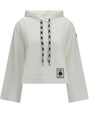 Moncler White Cotton Sweatshirt - Gray