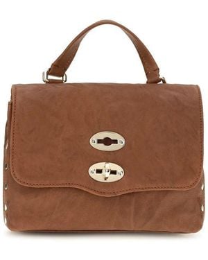 Zanellato Brown Suede Leather Shoulder Bag