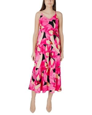 ONLY Multicolour Viscose Long Dress - Pink