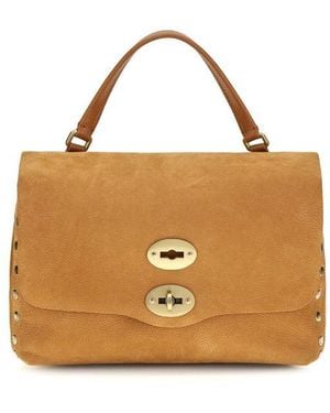 Zanellato Beige Suede Leather Shoulder Bag - Brown