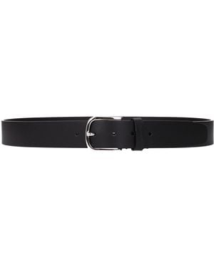 Testoni Black Leather Regular Belts