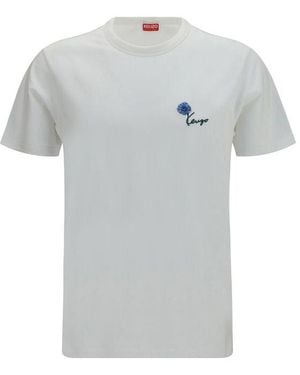 KENZO White Cotton T - Grey