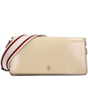 Tory Burch Beige Leather Crossbody Bag - Natural