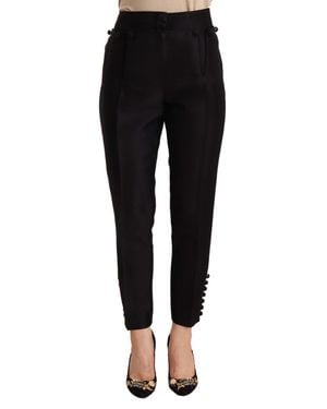 DSquared² Chic High-Waist Cropped Trouser - Black