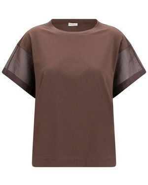 Brunello Cucinelli Brown Cotton T