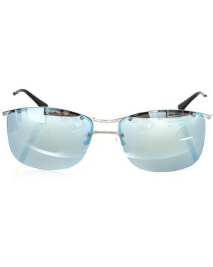 Frankie Morello Clubmaster Mirrored Sunglasses - Blue