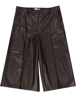 Blanca Vita Faux Leather Shorts - Grey