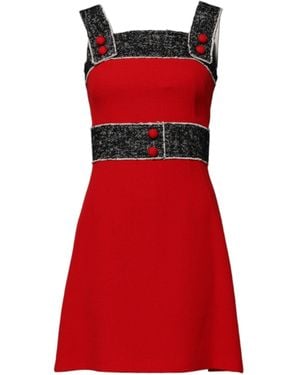 Dolce & Gabbana Wool Sleeveless A-Line Flared Mini Dress