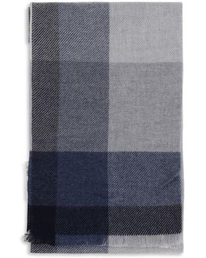 Brunello Cucinelli Gray Wool Oves Aries Scarf - Blue