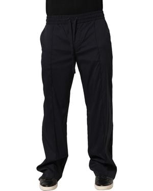 Dolce & Gabbana Black Nylon Straight Jogger Joggers Trousers