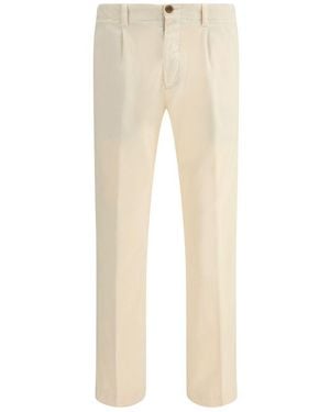 Germano Cotton Slim Pants - Natural