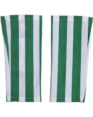 Dolce & Gabbana Green White Nylon Fingerless Wrist Length Gloves